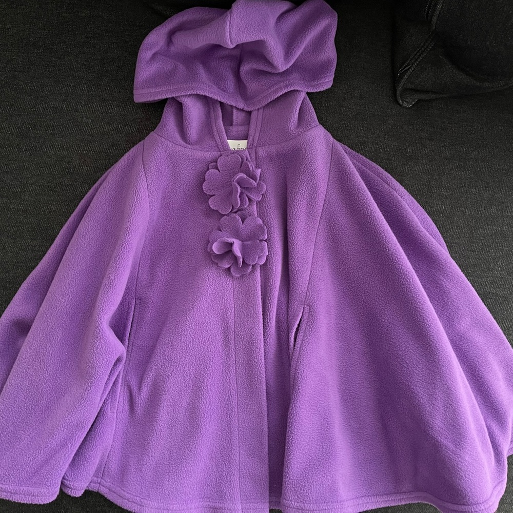 Chasing Fireflies Girls Poncho w/Hood Size 6/6x
